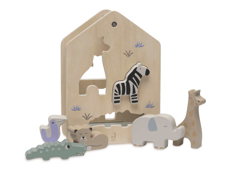 JOLLEIN Vkládací zvířátka dřevěná Jungle Jambo