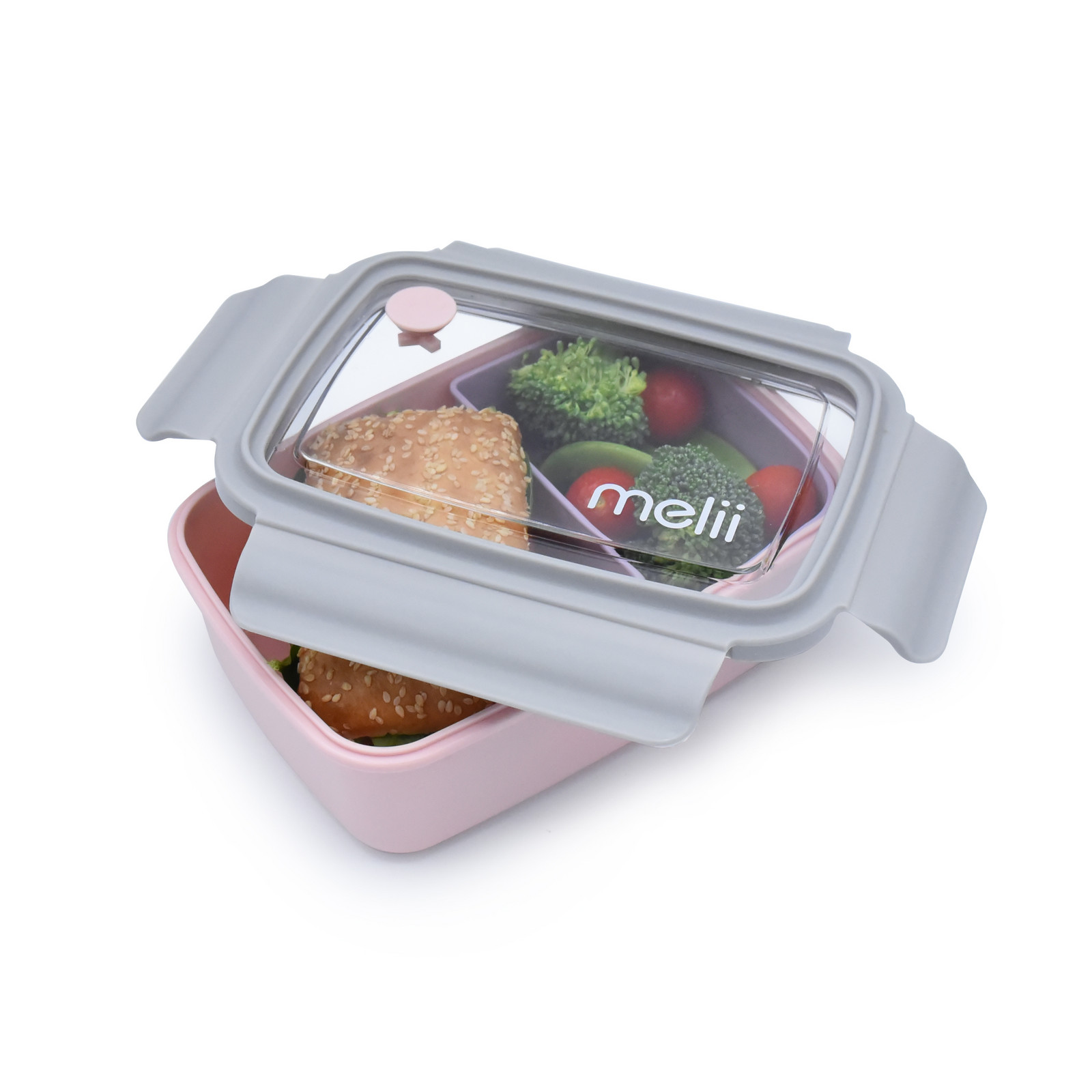 Melii Bento Box krabička na svačinu 880 ml - růžová