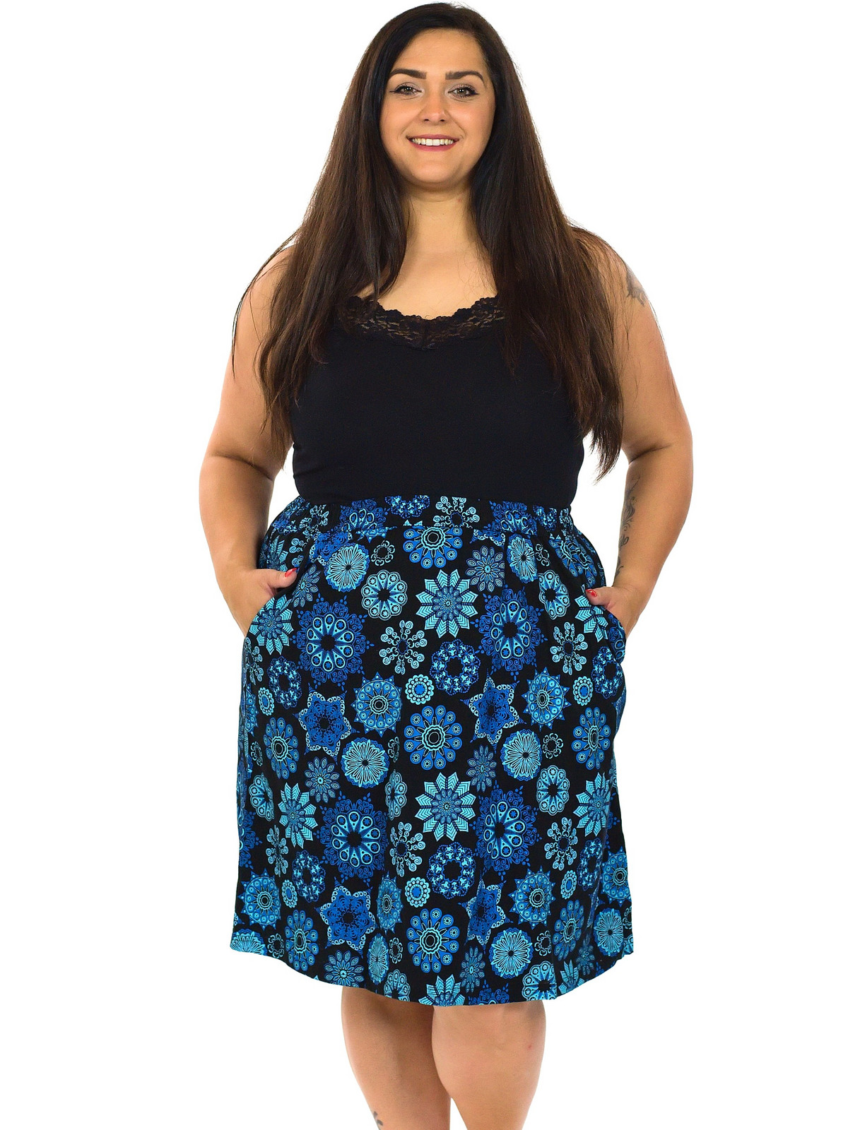 Himalife Sukně Manua - černá s modrou Velikost: S/M