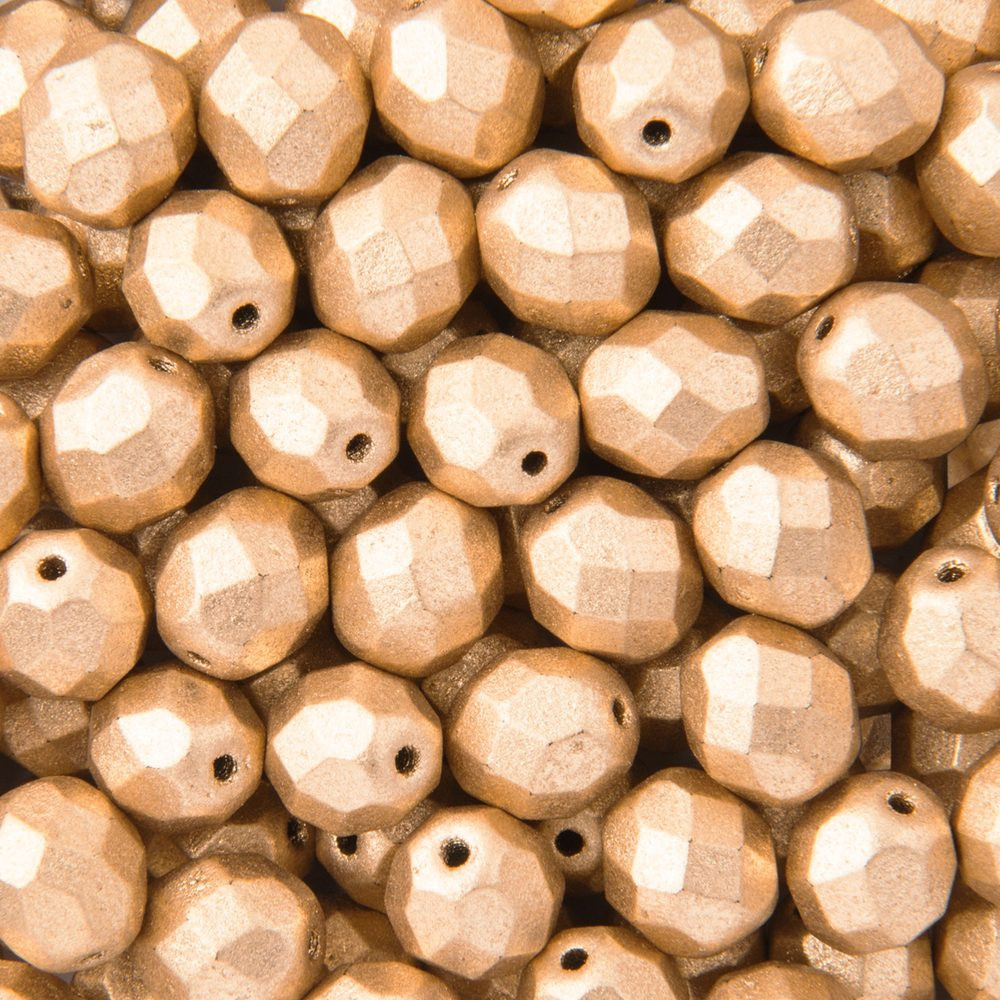 Manumi české broušené korálky 8mm Matte Metallic Flax - 110 ks