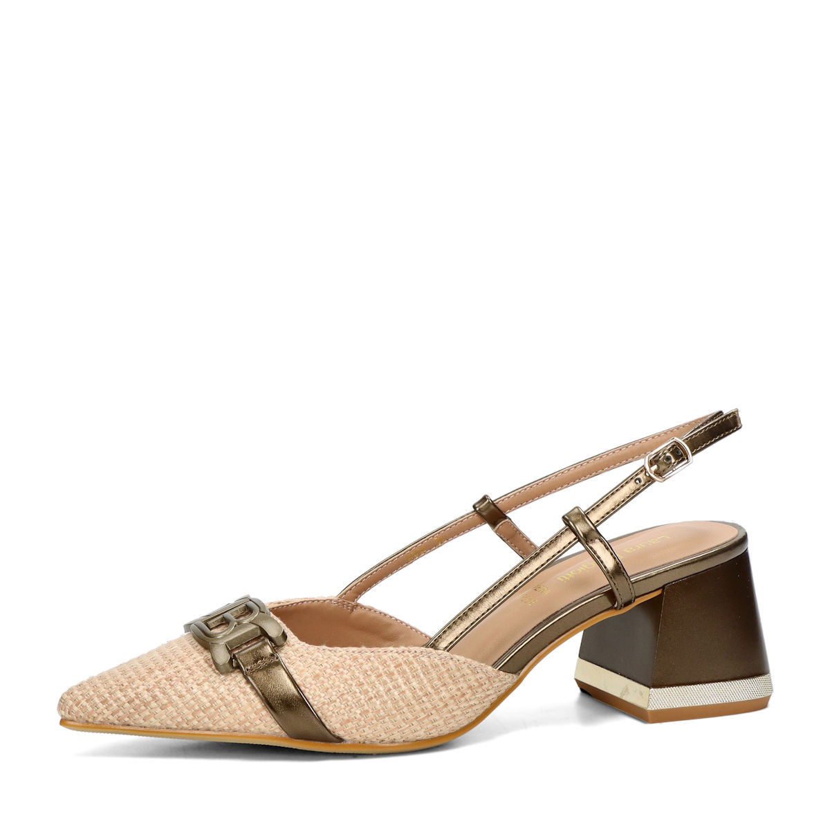 Laura Biagiotti dámské módní lodičky s otevřenou patou  - béžovo hnedé - 36