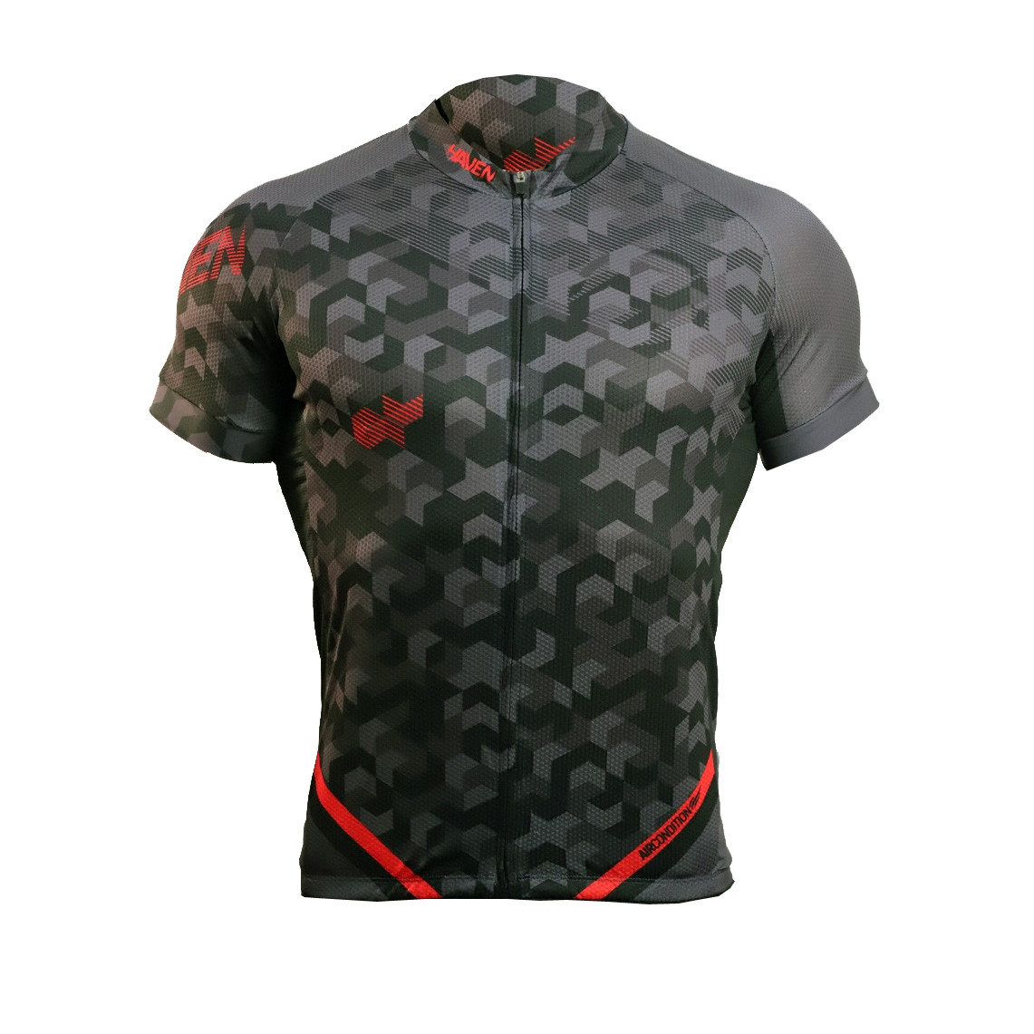 Tričko s krátkým rukávem Haven Singletrail - černé-červené, XXL