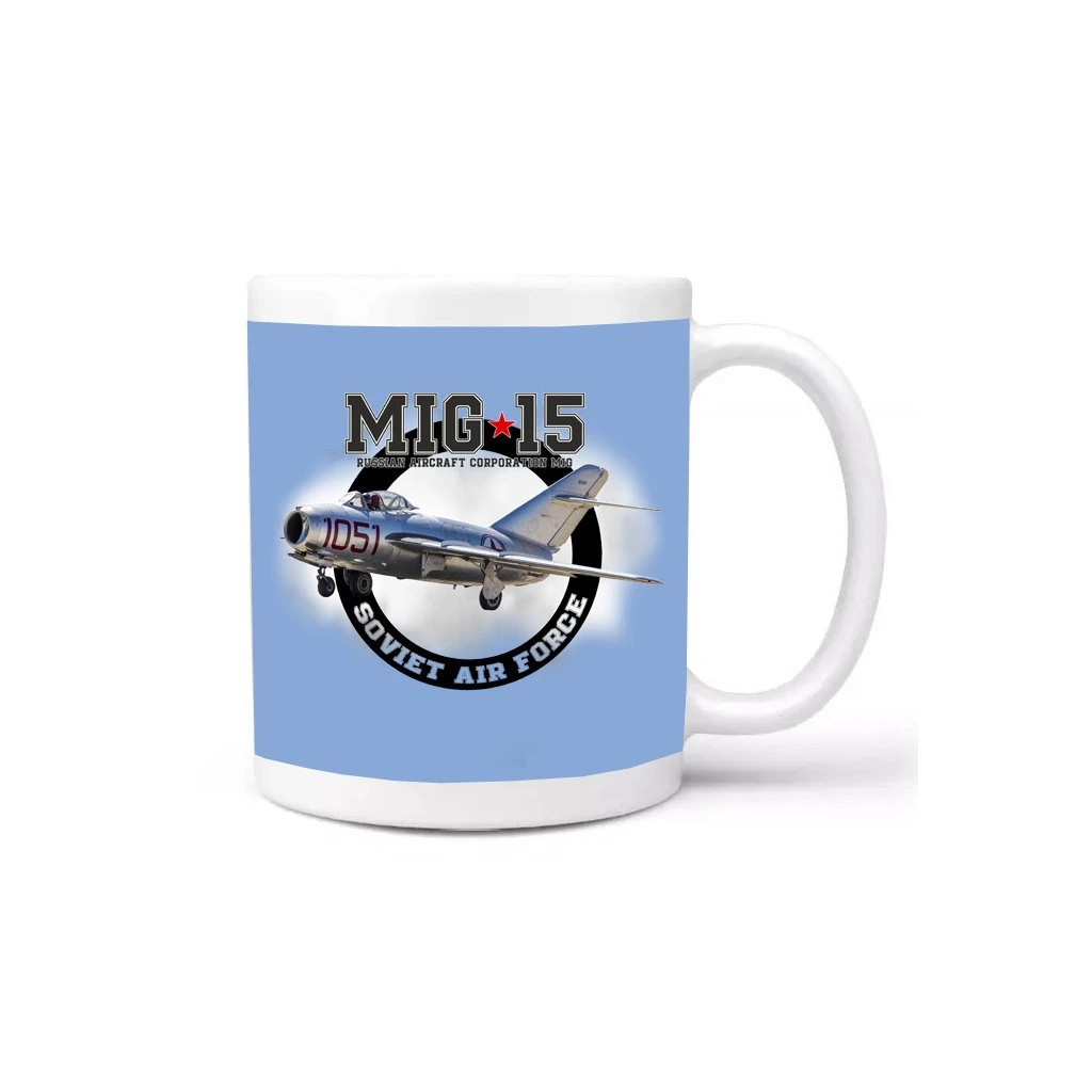 Hrnek Striker MIG-15 - modrý-bílý