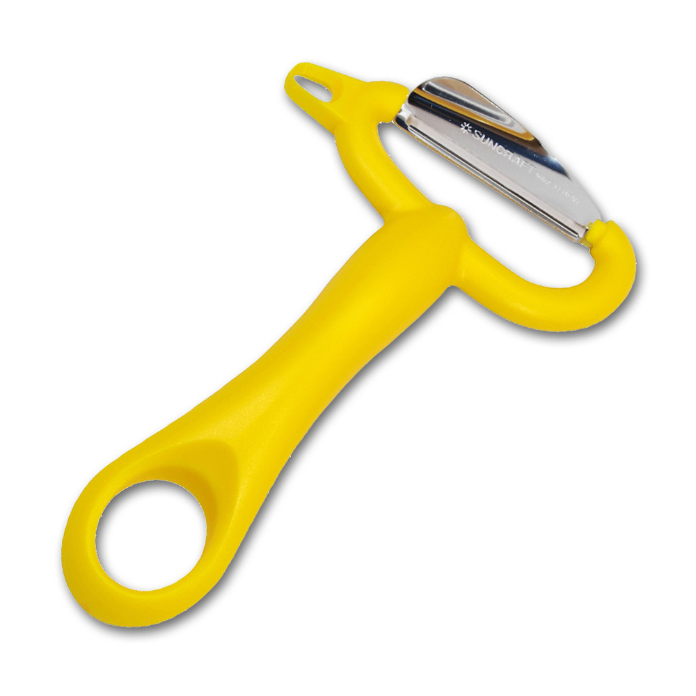 Extra ostrá škrabka z nerezové oceli Suncraft Fit Peeler - žlutá