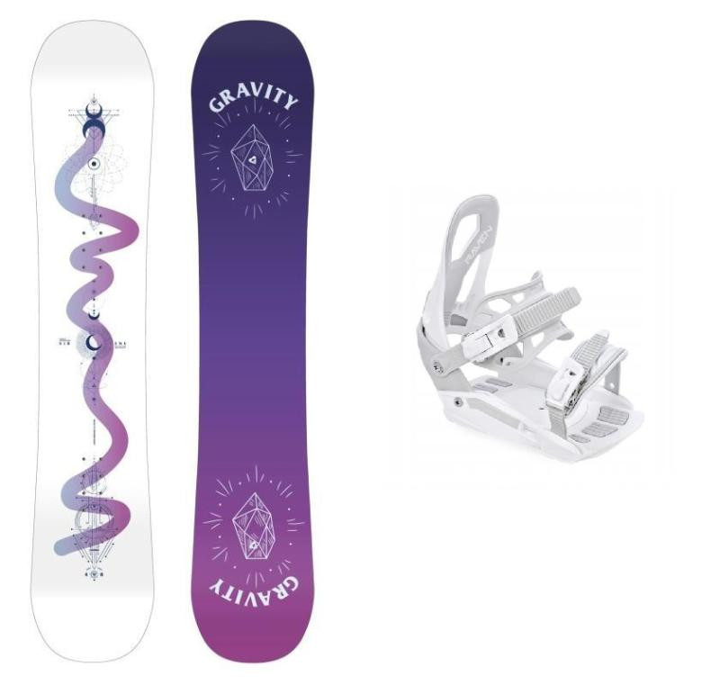 Gravity Sirene White 24/25 dámský snowboard + Raven S230 White vázání
