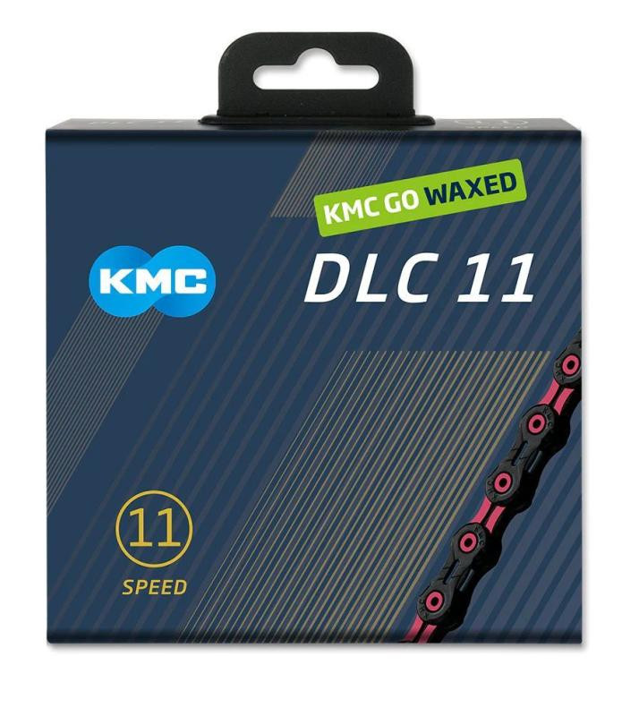 Kmc DLC 11 Růžovo/černý Waxed BOX řetěz