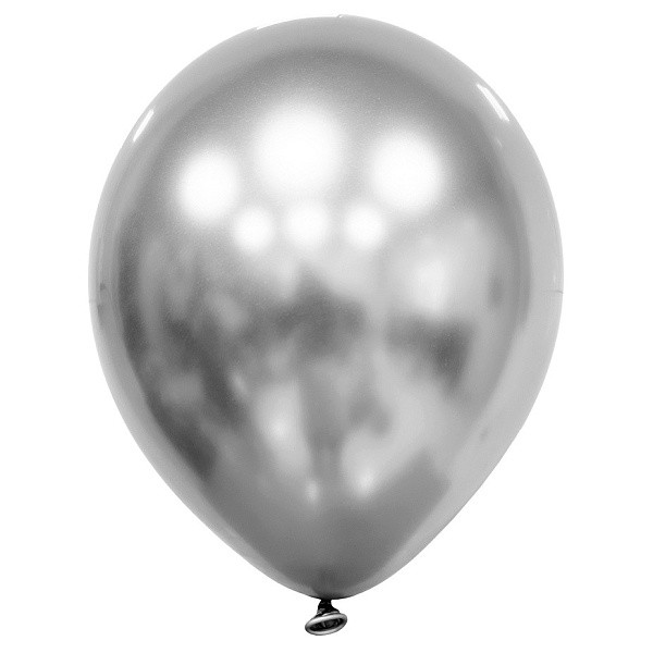 Balónky latexové chromové stříbrné 27 cm 100 ks