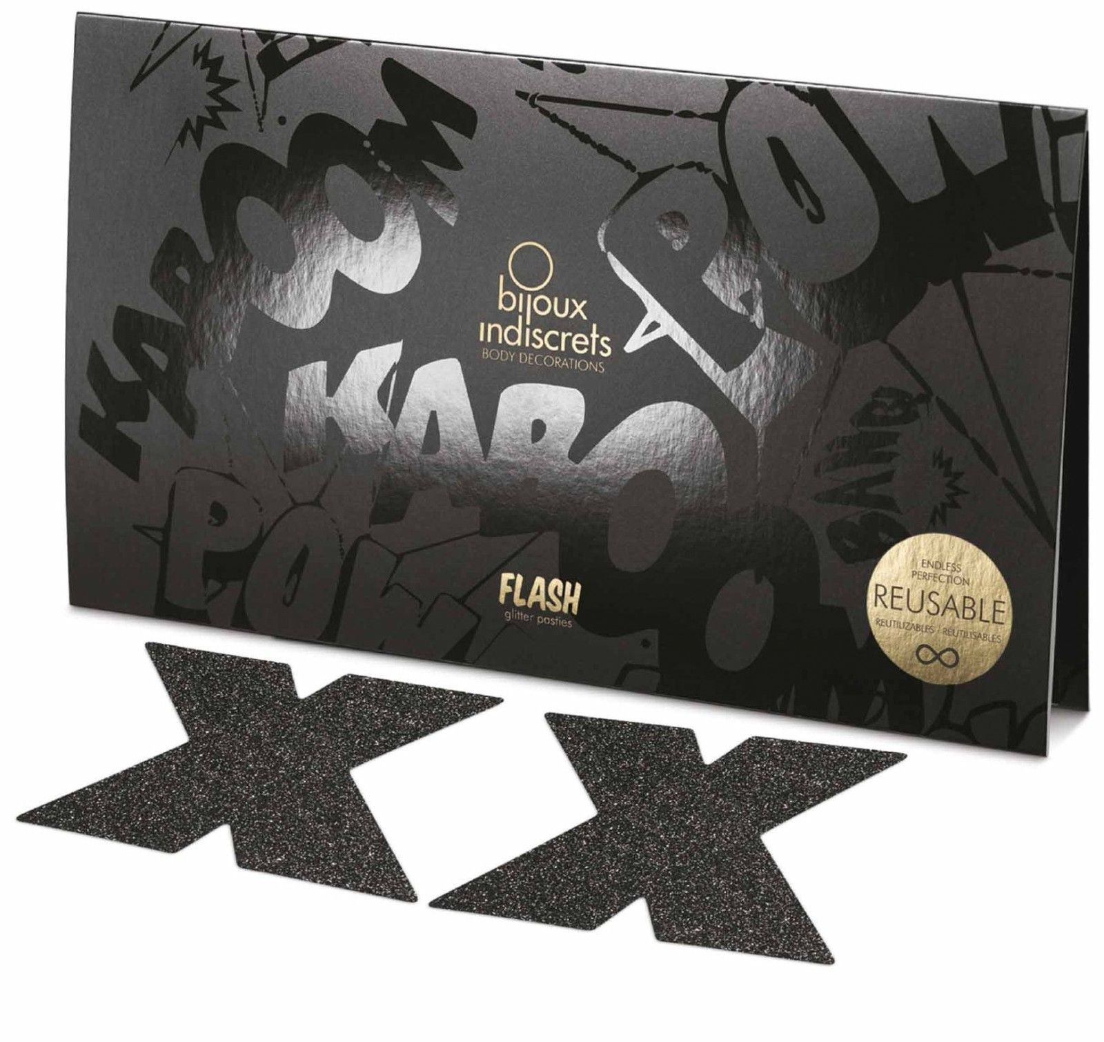 Bijoux Indiscrets Třpytivé samolepky na bradavky Flash Cross - Bijoux Indiscrets