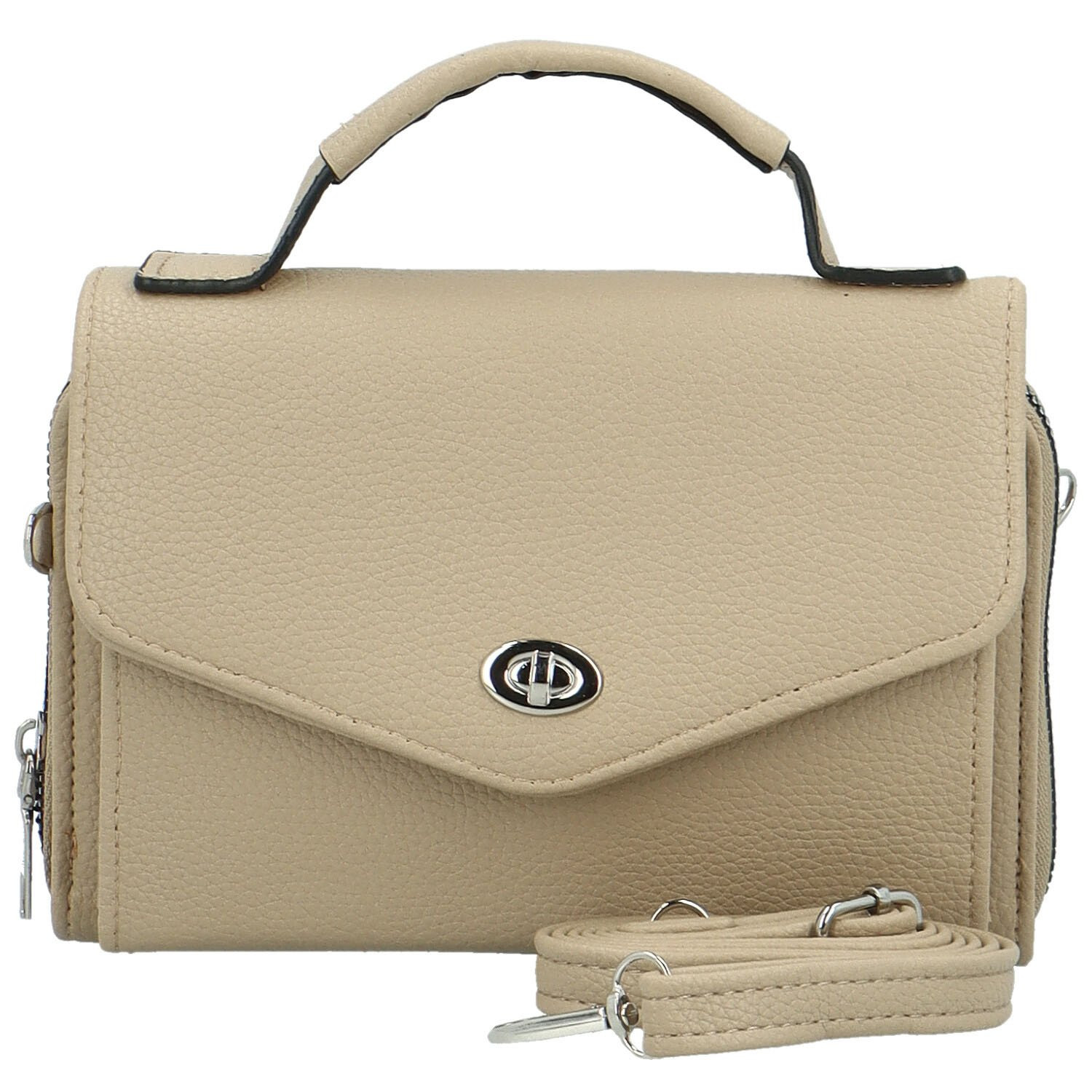 Stylová dámská koženková mini crossbody kabelka Milax, béžová