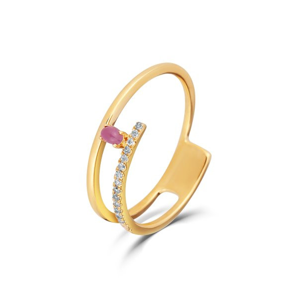 Prsten s brilianty 224-403-R535 52-1.75g