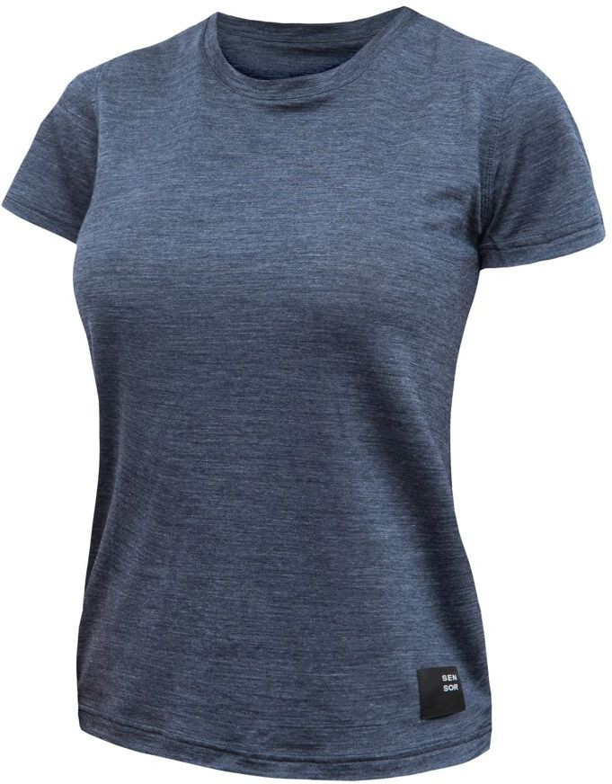 SENSOR MERINO LITE dámské triko kr.rukáv mottled blue Velikost: S 8592837098333