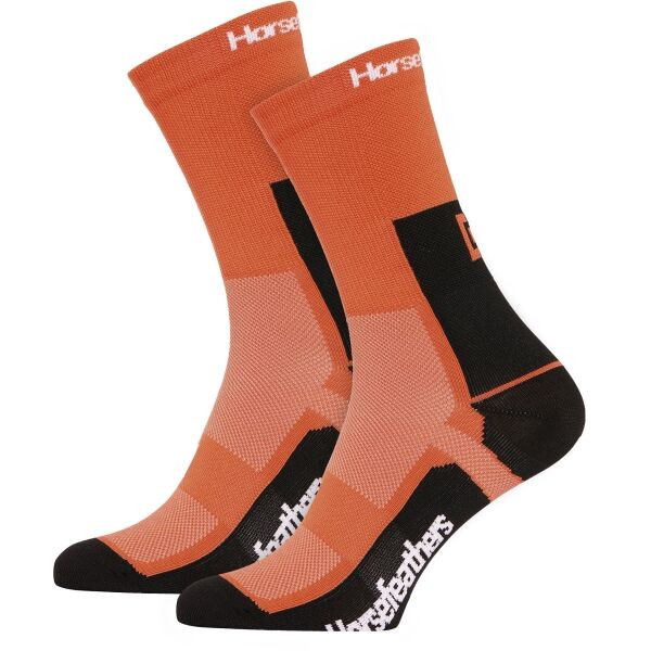 Horsefeathers CADENCE LONG Cyklistické ponožky, oranžová, velikost