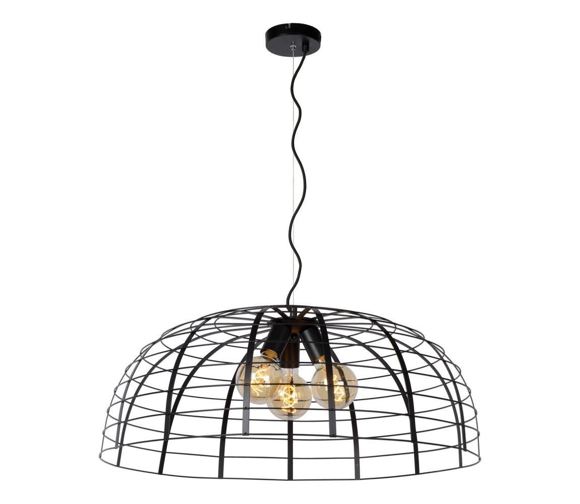 Lucide Lucide 45449/76/30 - Lustr na lanku ELODIE 3xE27/40W/230V černá