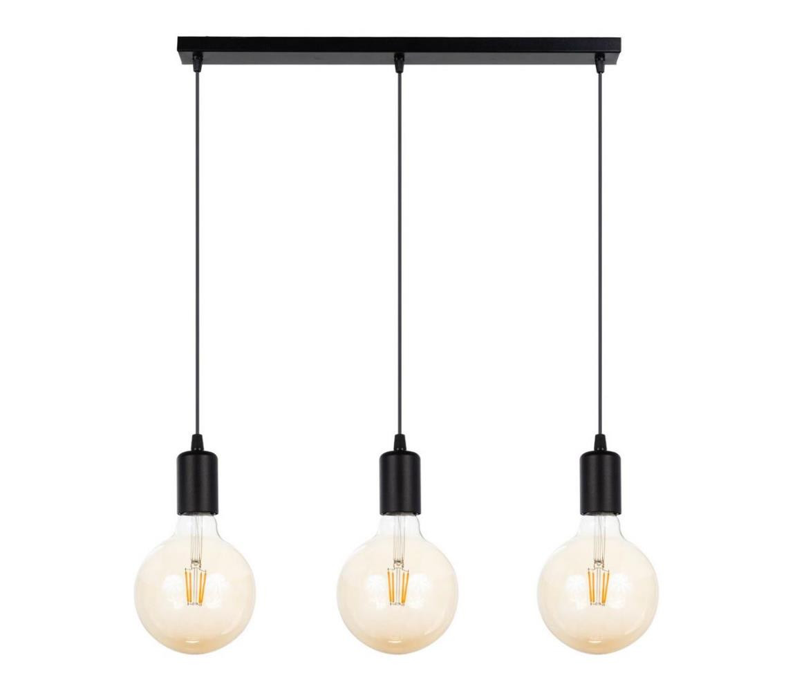 Lustr na lanku MIROS 3xE27/60W/230V černá