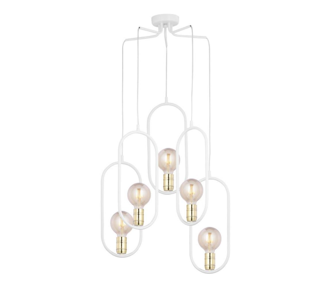 Jupiter Jupiter 1823 - PI5 E27 - Lustr na lanku PONTI 5xE14/40W/230V bílá