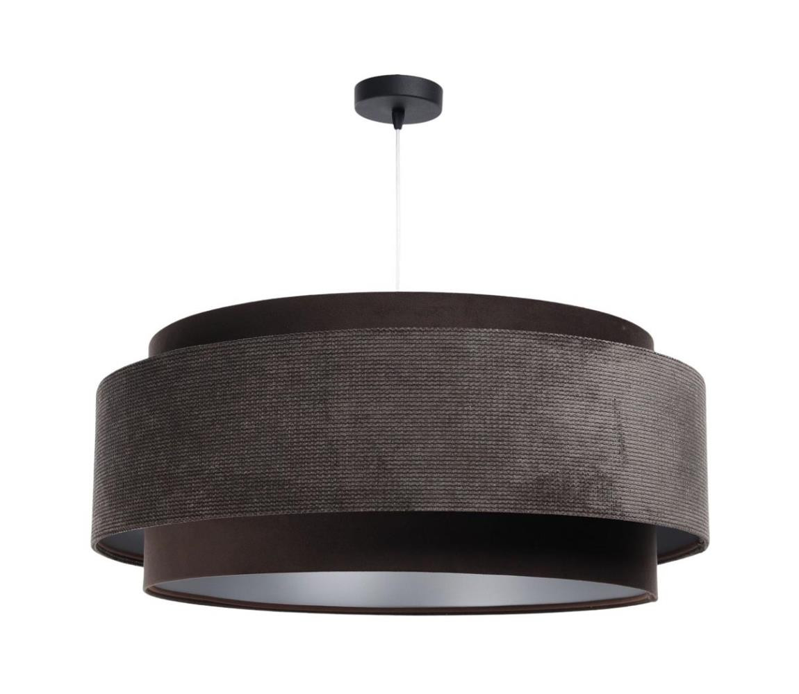 Lustr na lanku DOBLO 1xE27/60W/230V pr. 60 cm hnědá/stříbrná