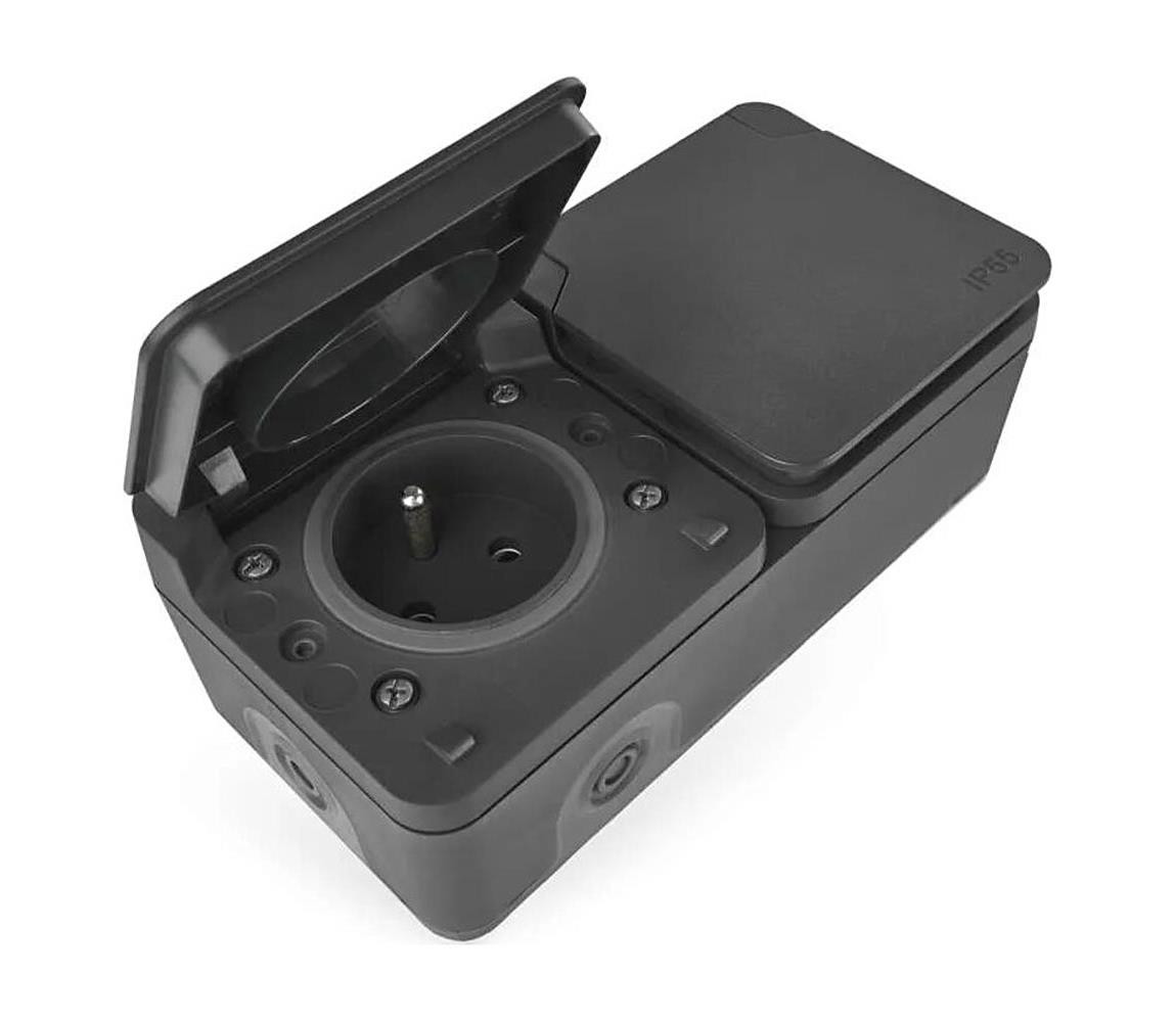 Dvojzásuvka do vlhkého prostředí IP55