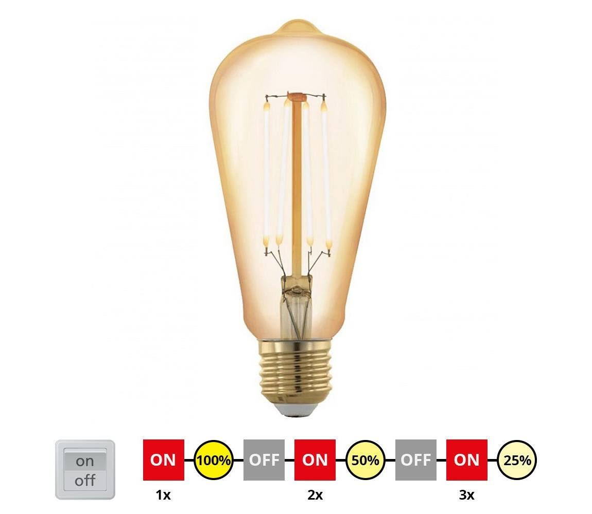 Eglo LED Stmívatelná žárovka VINTAGE ST64 E27/4W/230V 2200K - Eglo 12863