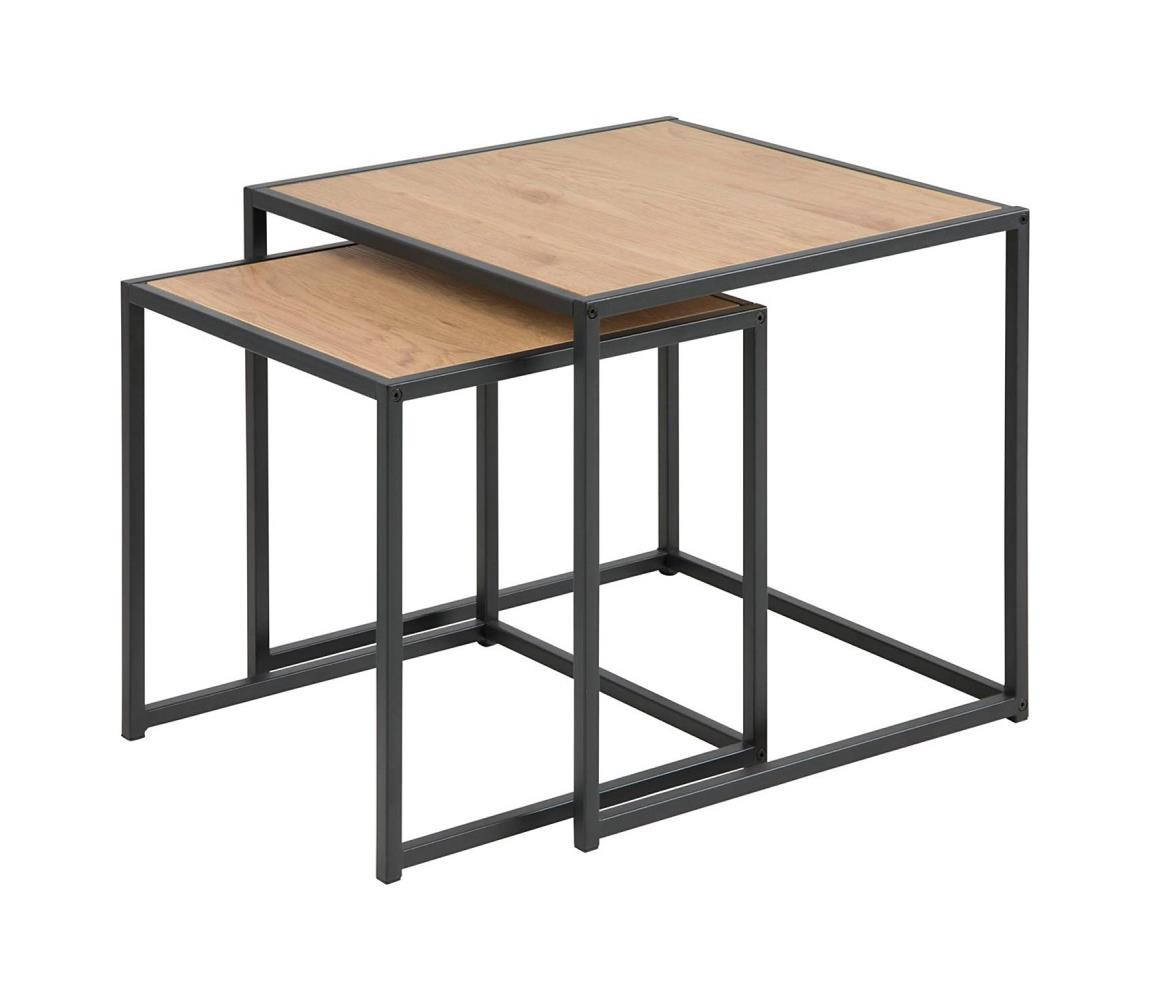 Actona Sada konferenčních stolků SARON 2 ks dub/černá