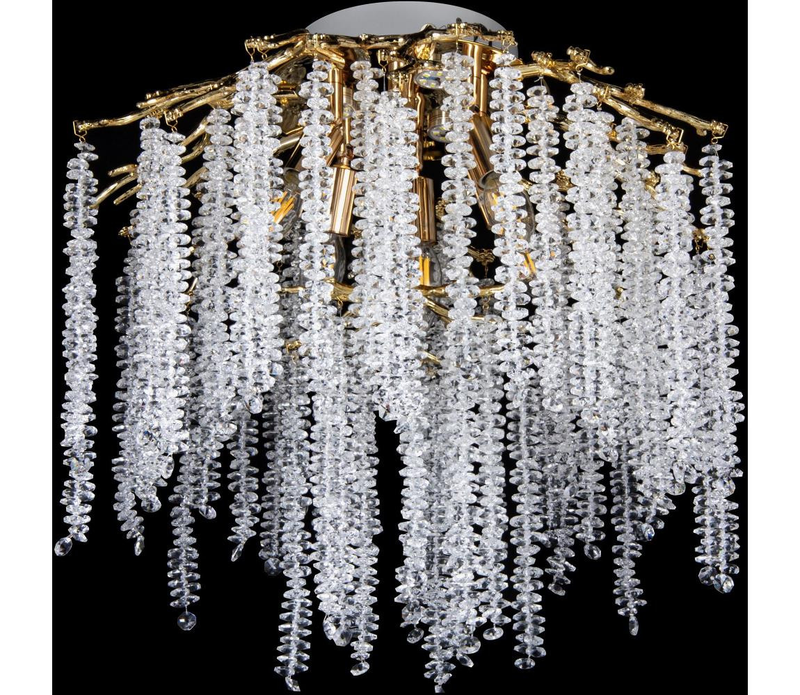 Přisazený lustr 6xE14/60W/230V + 3xLED/3W pr. 54 cm zlatá