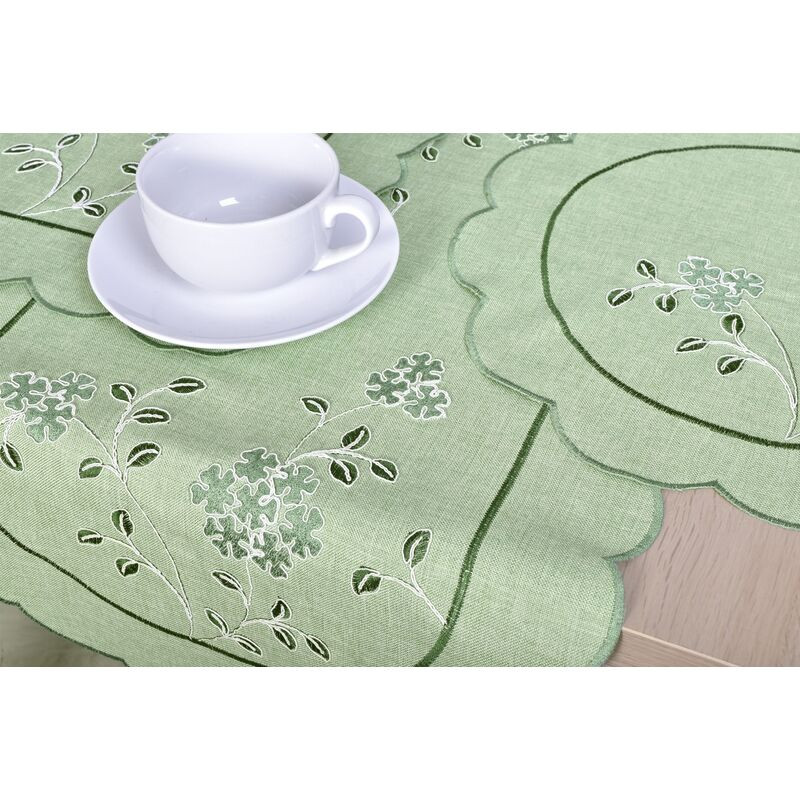 Ubrus celoroční, Hortenzie, zelený 35 x 35 cm