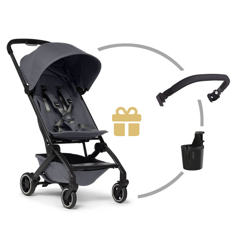 Joolz AER+ kočárek | Stone grey l SADA madlo a držadlo na nápoj