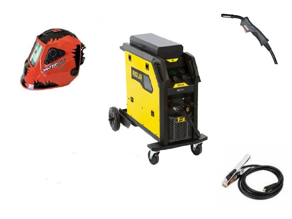 Svářečka CO2 ESAB Rustler 203C pro MIG - výhodný SET Varianta: SET 1: svářečka s výbavou v popisu stroje + kukla eco 0448200890