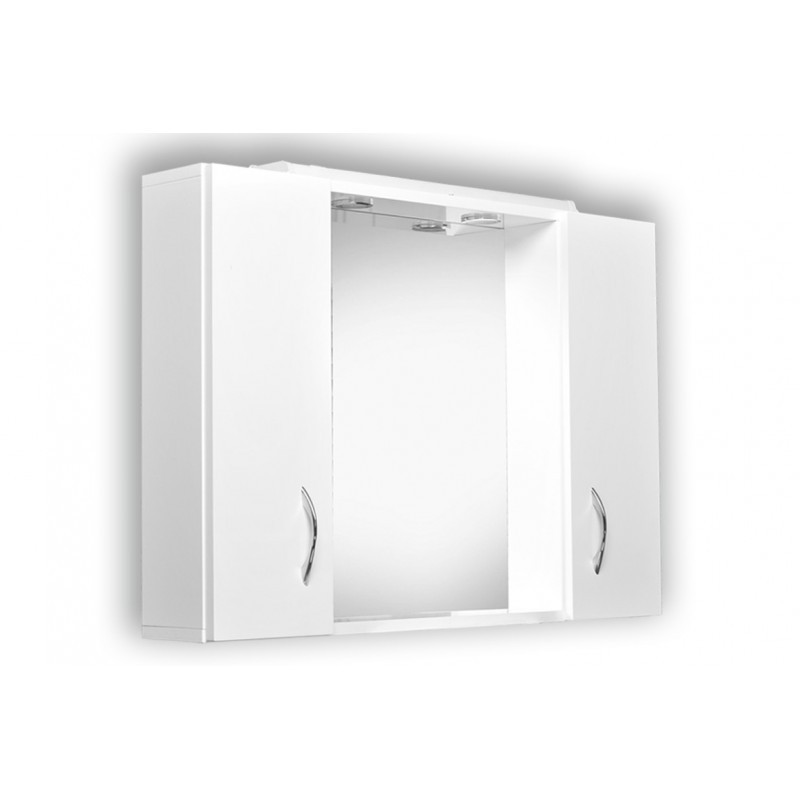 Olsen spa Zrcadlo HELIOS - Helios 85, zrcadlo s osvětlením + 2 skříňky (galerka 85 cm)