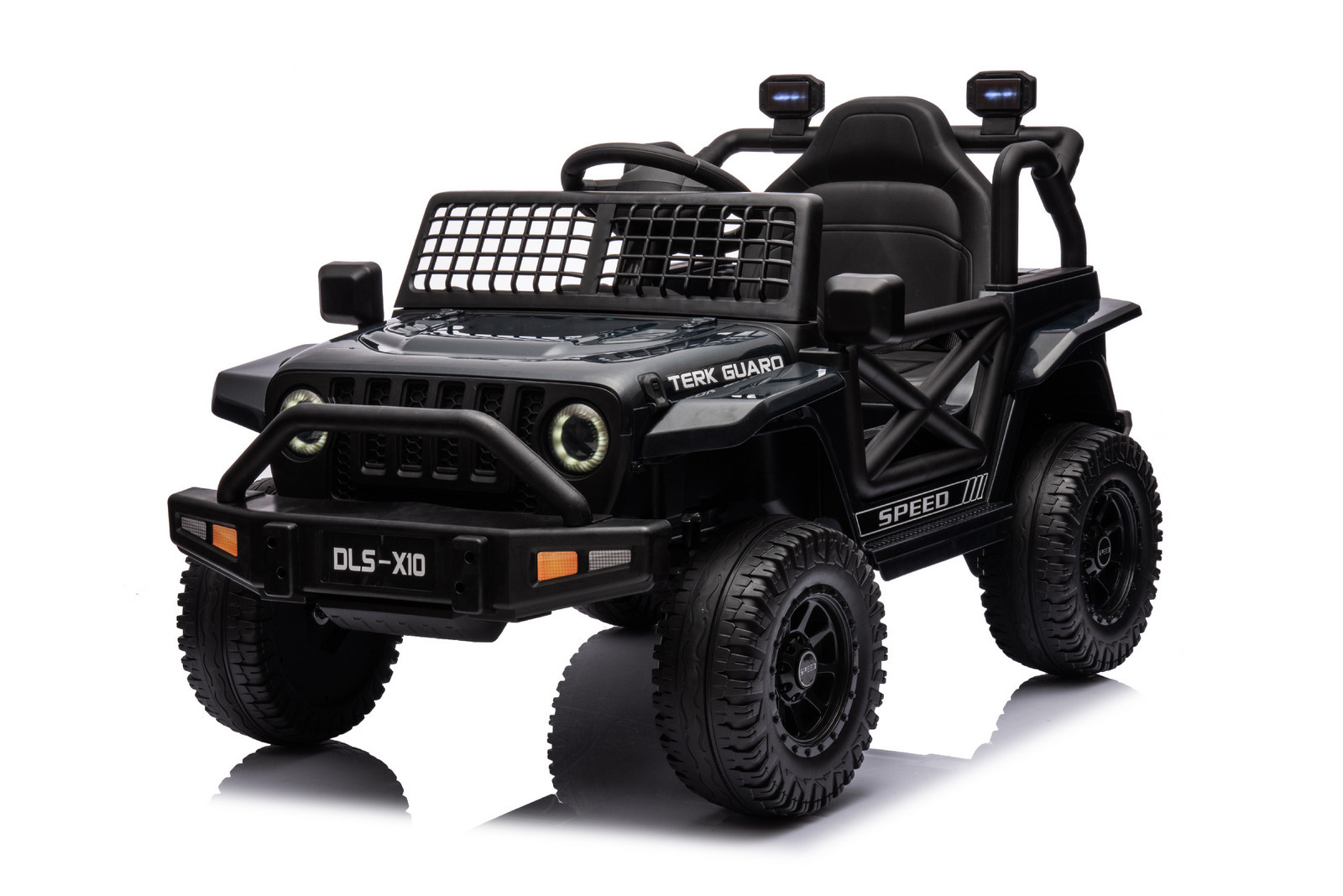 Mamido Mamido Elektrické autíčko OFFROAD černé 12V Vysoký podvozek, široké sedadlo, Odpružené nápravy, 2,4 GHz Dálkové ovládání LED světla