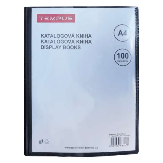 TEMPUS Katalogová kniha A4 - Tempus černá - 100 listů