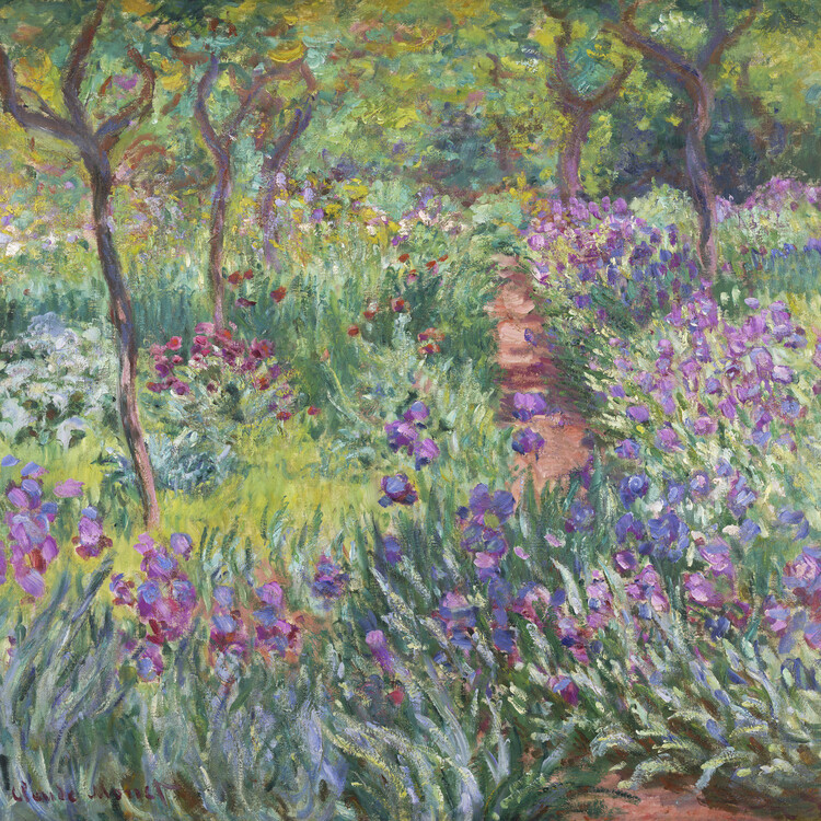 Claude Monet Obrazová reprodukce The Garden in Giverny, Claude Monet, 40 × 40 cm