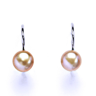 Náušnice stříbrné s přírodní růžovou perlou 6 mm, NK 1183 pp