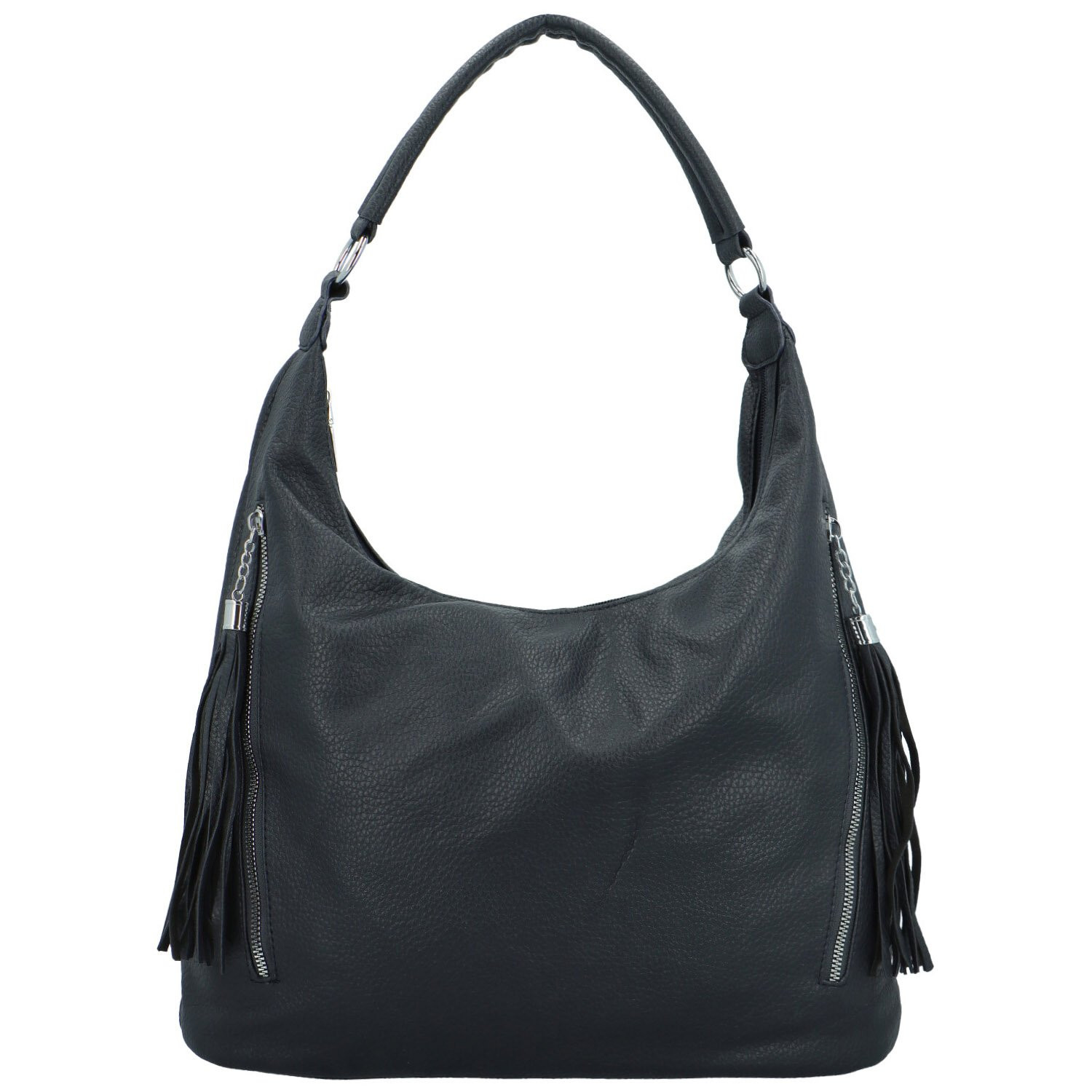 Módní dámská koženková kabelka na rameno Tiagos, tmavě modrá