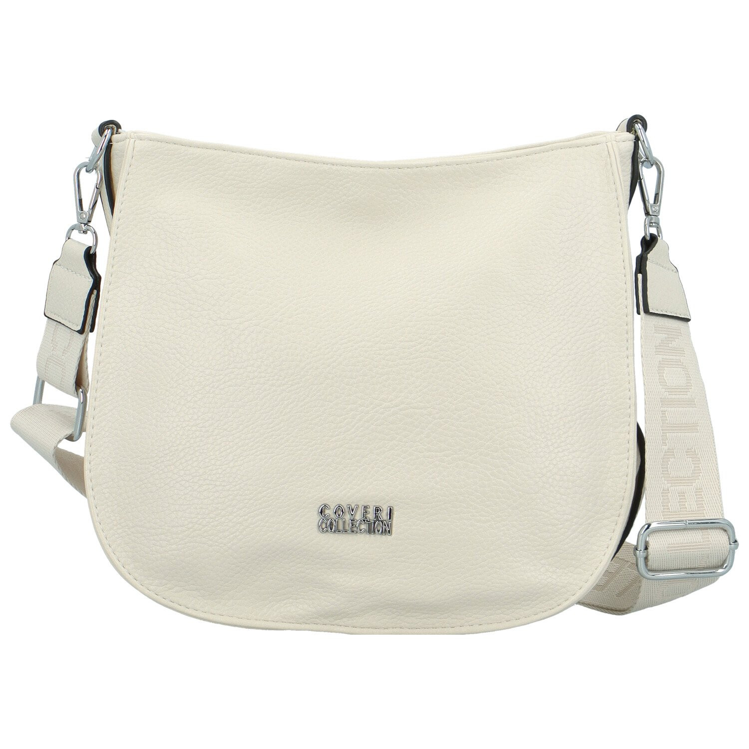 Trendy dámská koženková crossbody kabelka Candelis, krémová