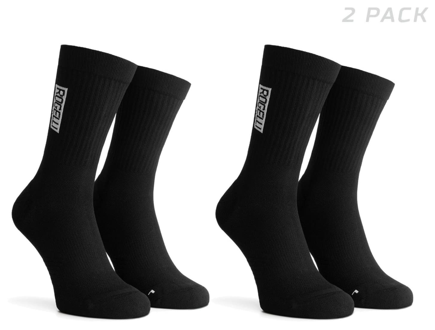 Komfortní sportovní ponožky Rogelli DISTANCE 2 páry v balení, černé 40-43