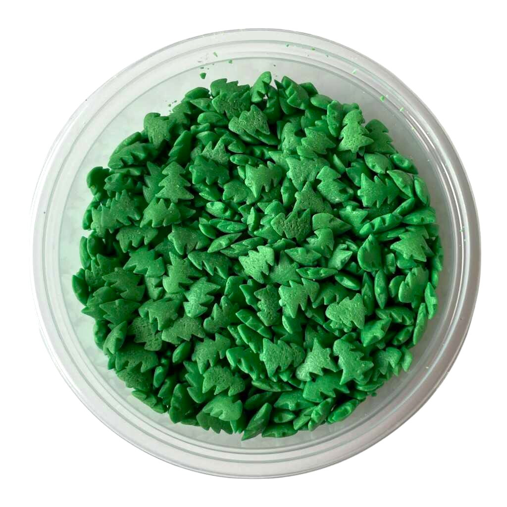 Cukrové zdobení Vánoční stromečky zelené 30g