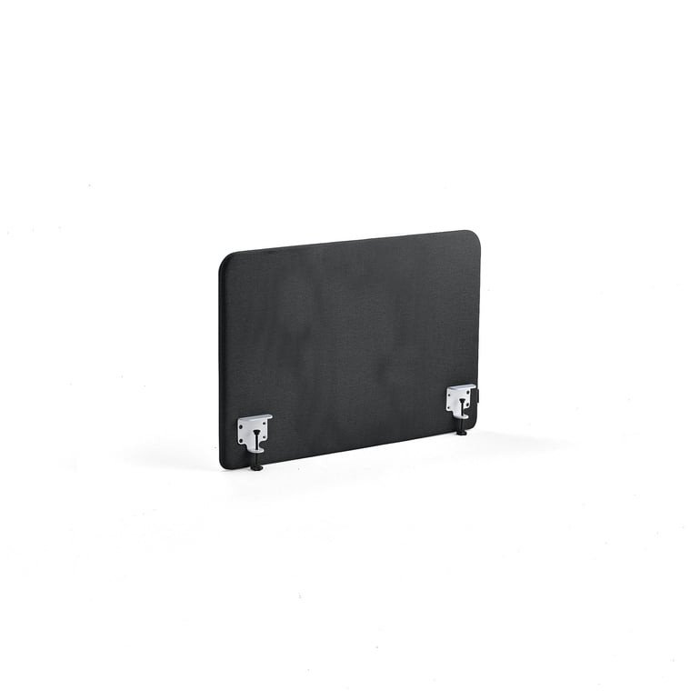 Stolový paraván ZONE, bílé svorky, 1000X650x36 mm, potah Hush, tmavě šedá