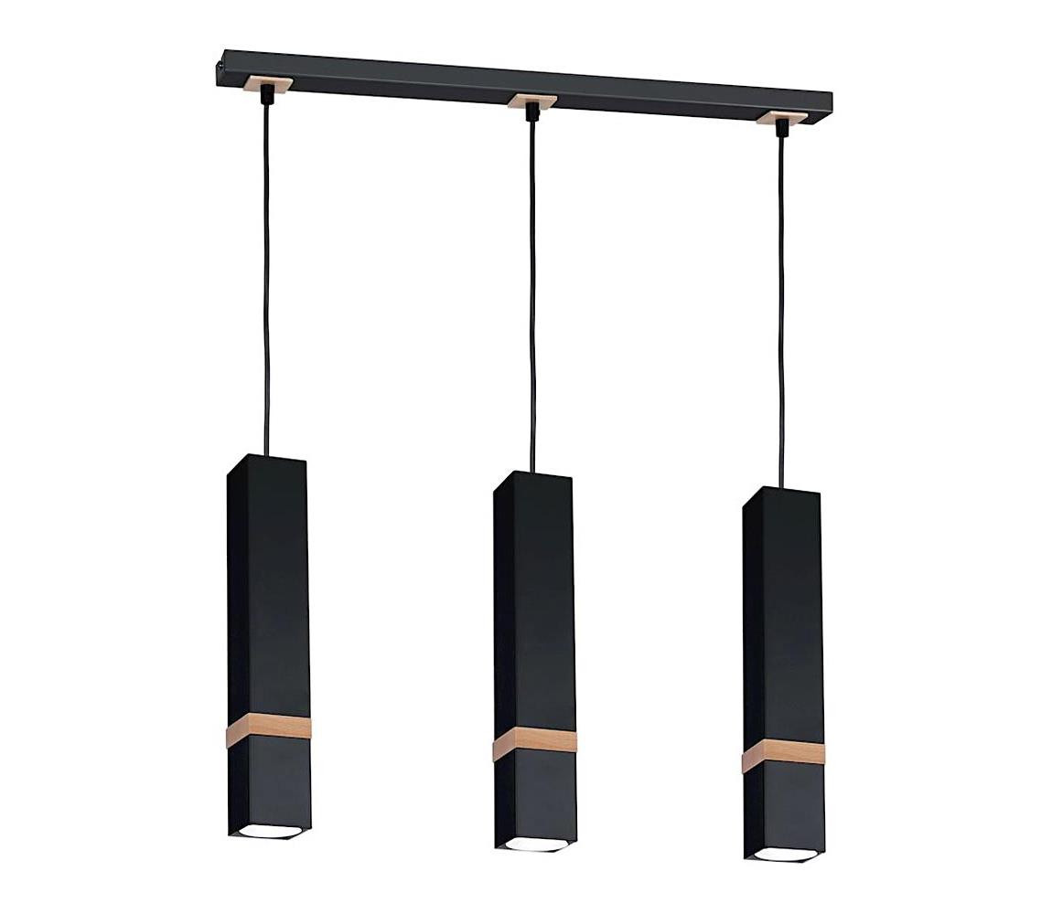 Lustr na lanku VIDAR 3xGU10/25W/230V černá