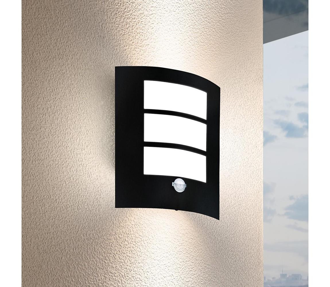 Eglo Eglo 99568 - Venkovní nástěnné svítidlo se senzorem CITY 1xE27/40W/230V IP44