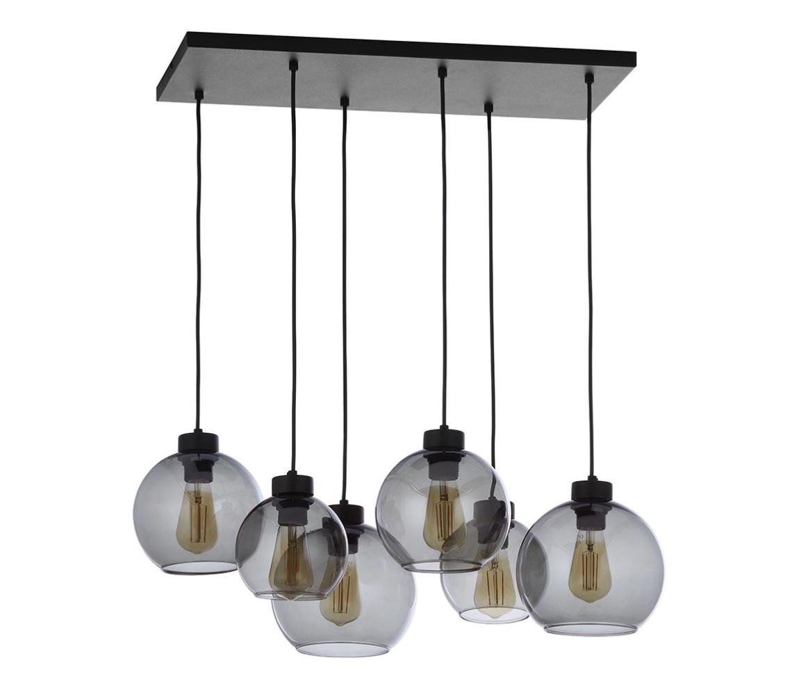 Lustr na lanku CUBUS 6xE27/60W/230V černá