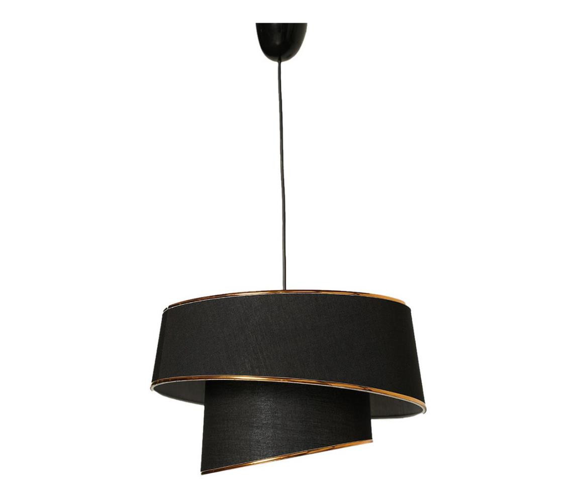 Lustr na lanku BARETTE 1xE27/60W/230V černá/měděná