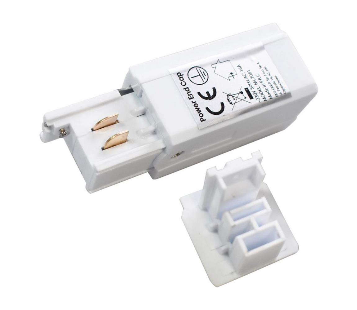 Koncovka lištového systému 3-fázová TRACK bílá