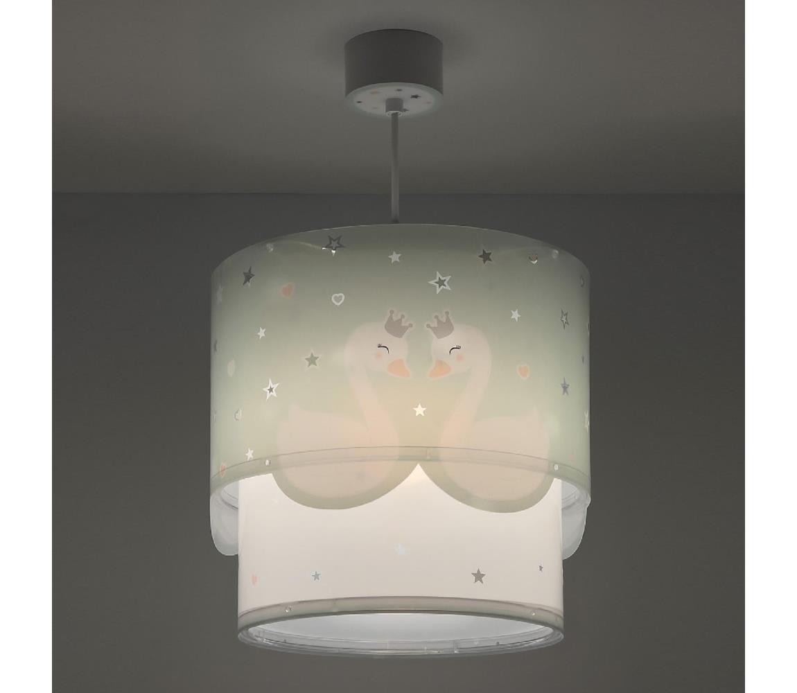 Dalber Dalber 61712H - Dětský lustr SWEET LOVE 1xE27/60W/230V zelená