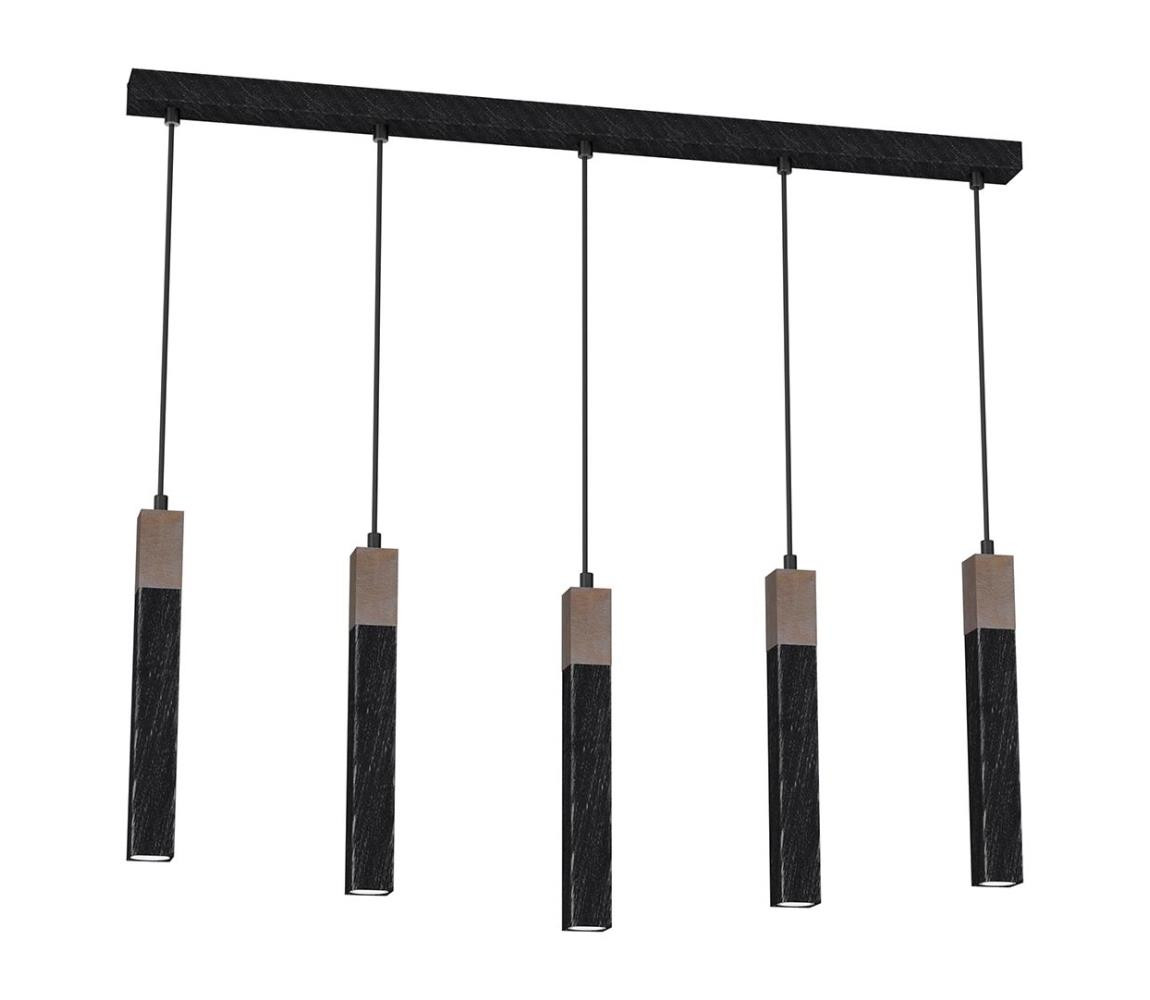 Lustr na lanku SOLO 5xGU10/MR11/40W/230V černá