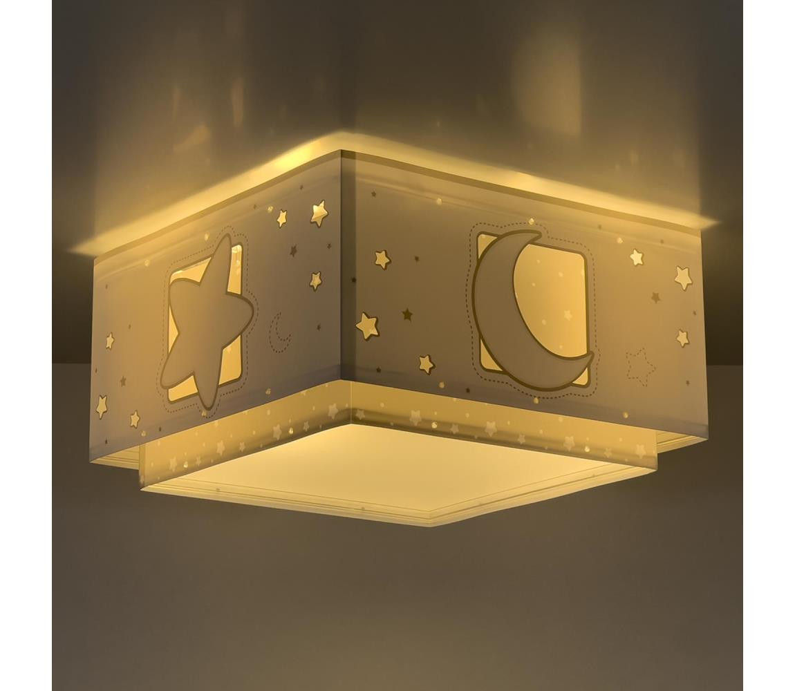 Dalber Dalber 63236E - Dětské stropní svítidlo MOONLIGHT 2xE27/60W/230V šedá