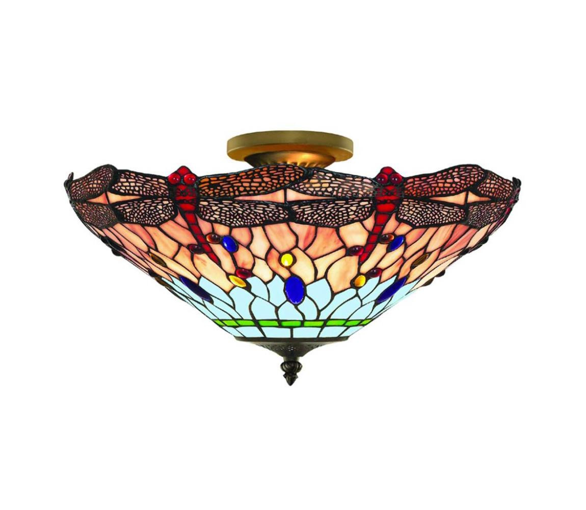 Searchlight Searchlight 1289-16 - Tiffany přisazený lustr DRAGONFLY 3xE14/40W/230V
