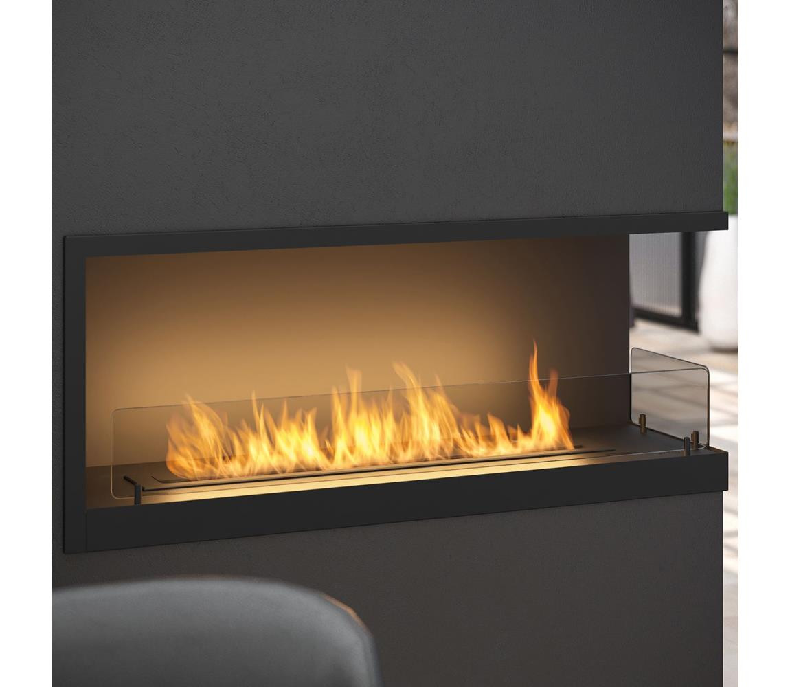 InFire InFire - Rohový BIO krb 110x45 cm 3kW černá