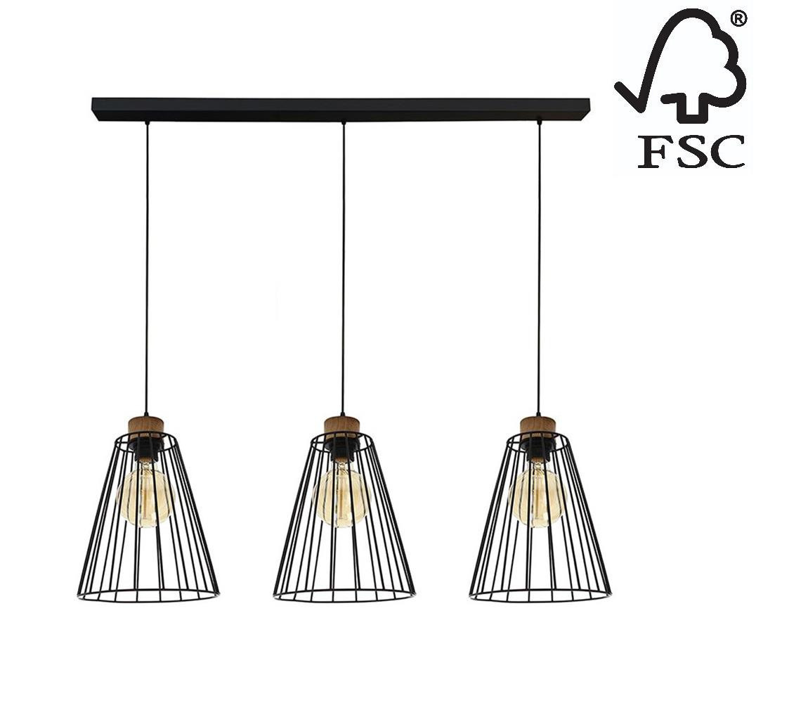 DO19319304 - Lustr na lanku ORAZIO 3xE27/60W/230V borovice