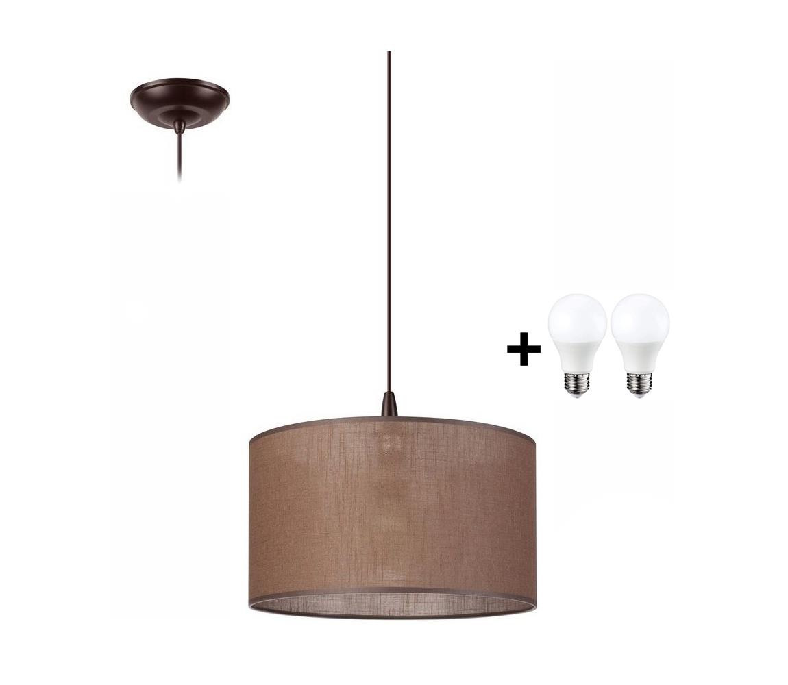LED Lustr na lanku NOEL 1xE27/60W/230V hnědá