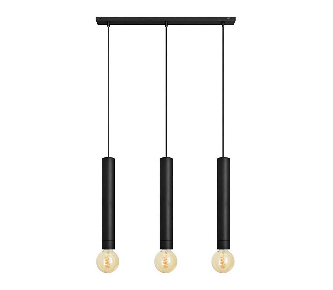 Lustr na lanku TUBA 3xE27/15W/230V černá